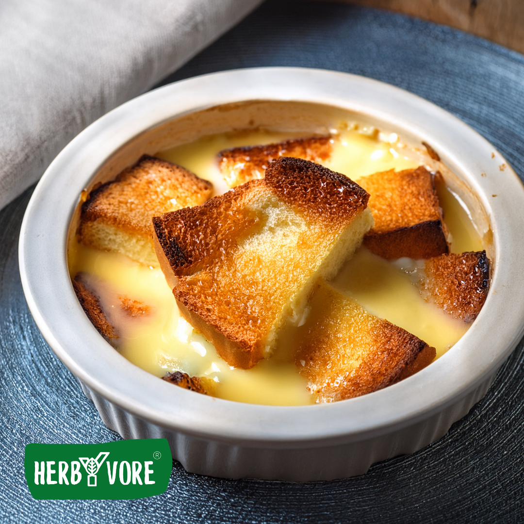 EGGLESS BREAD & BUTTER PUDDING RECIPE
