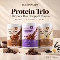 Herbyvore Plant Protein Trio — 3 Tubs, 3 Flavours (460g Each)