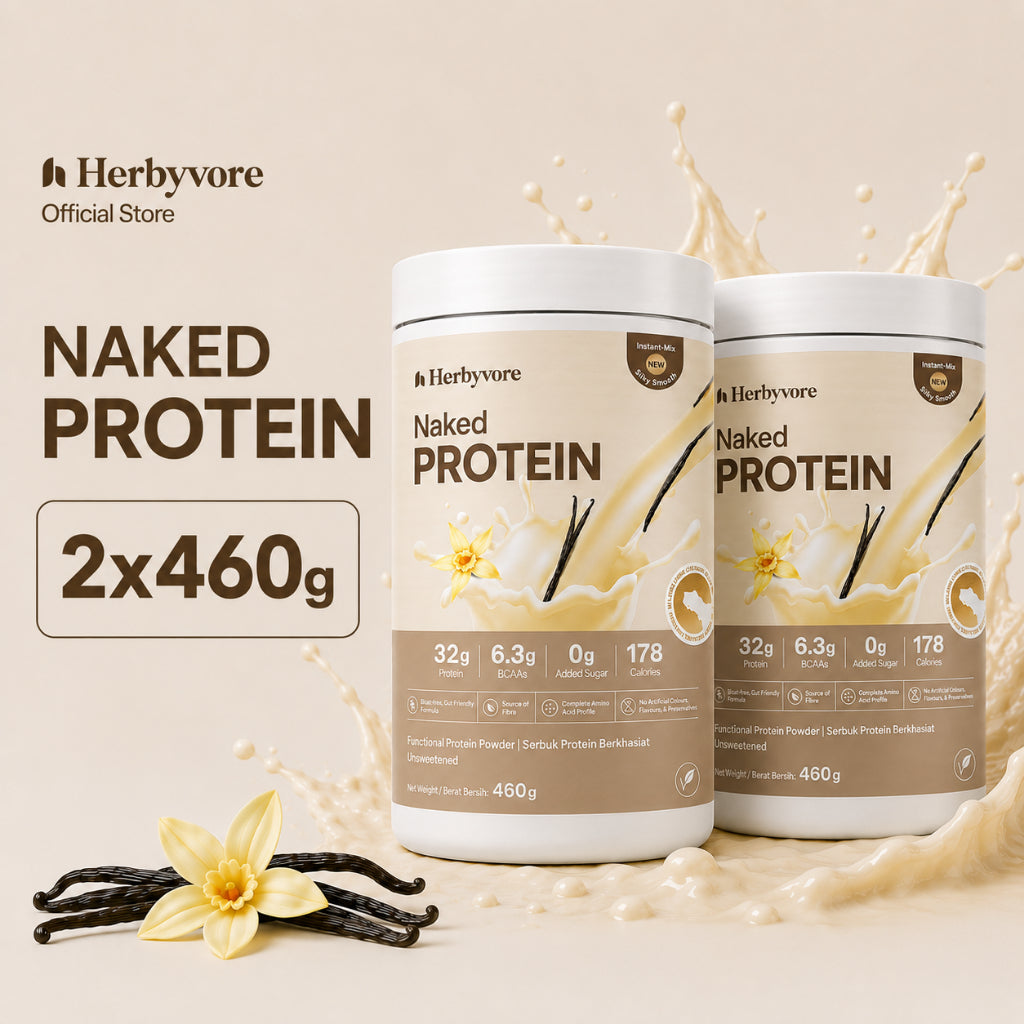 Herbyvore Naked Protein – Unsweetened Vanilla 2 Tubs