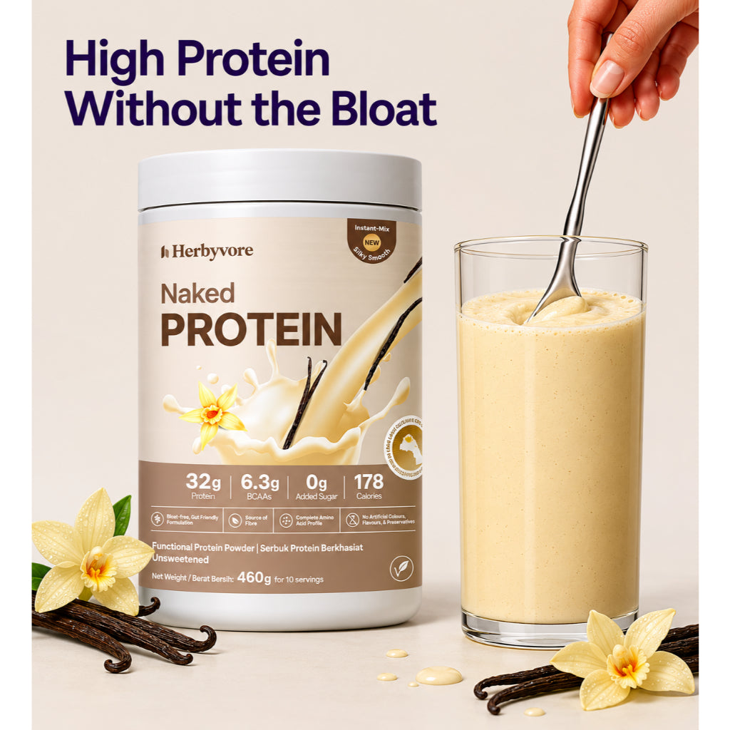 Herbyvore Naked Protein – Unsweetened Vanilla Plant Protein Powder 460g