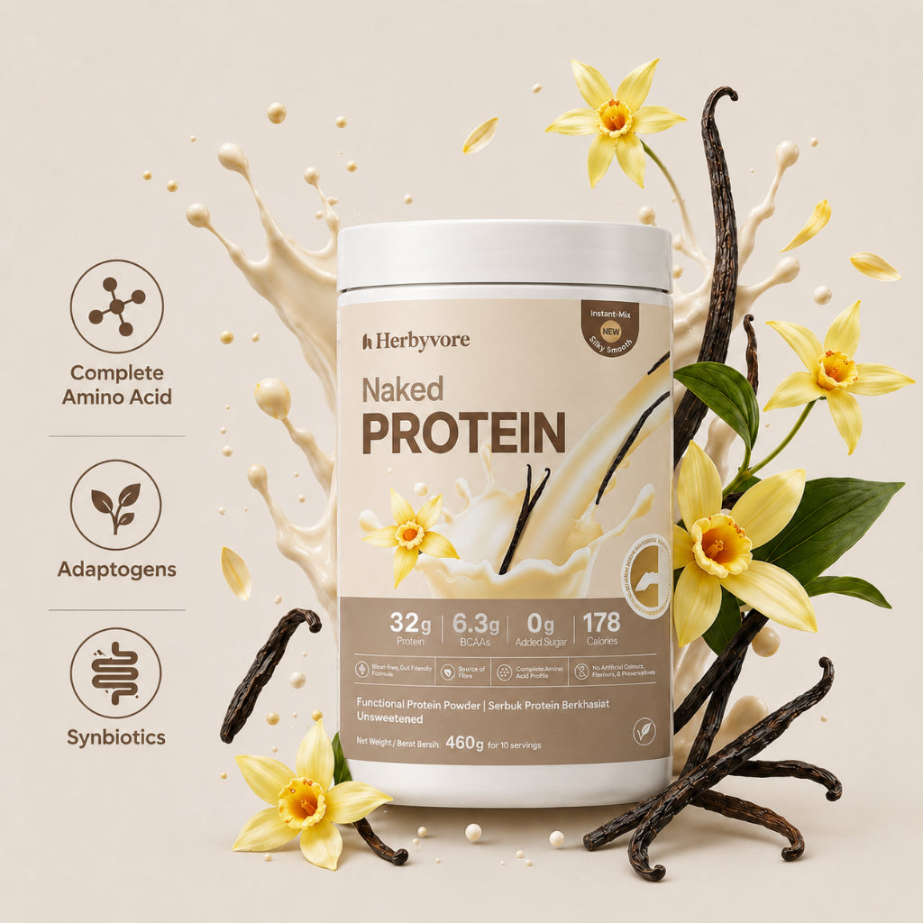 Herbyvore Naked Protein – Unsweetened Vanilla 3 Tubs