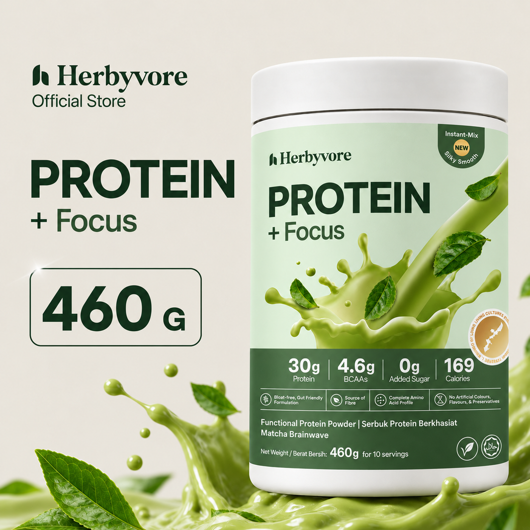 Herbyvore Protein + Focus — Matcha Brainwave 460g (PRE-ORDER)